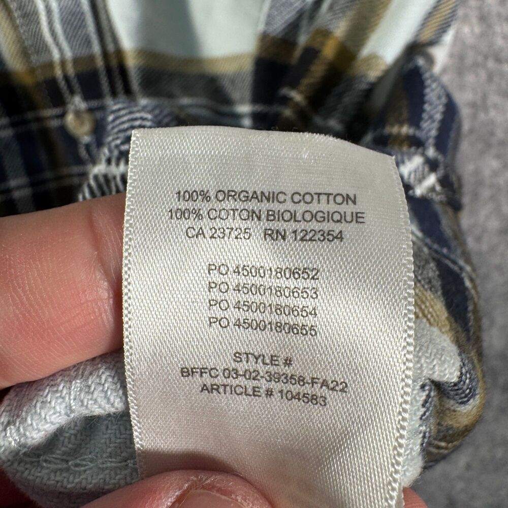 Tna Shirt Womens Size XS White Blue Long Sleeve Organic Cotton Flannel Aritzia - Picture 9 of 11